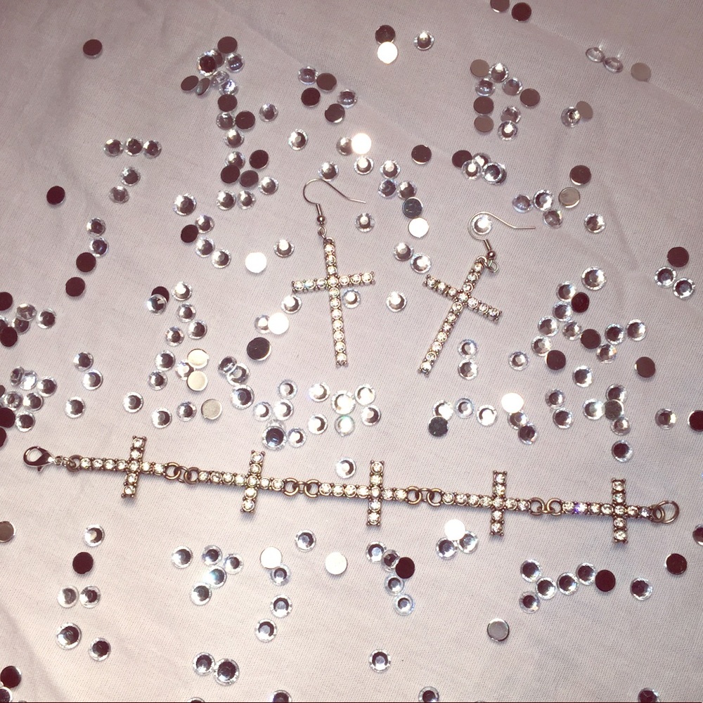 Blessed earring and bracelet set